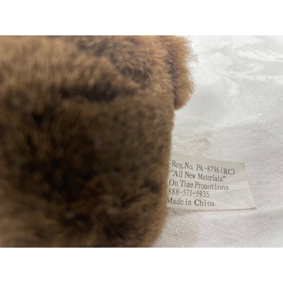 Brown Plush Bear Stuffed Animal Toy By On Time Promotions 8" Soft & Cuddly For K - Picture 3 of 8